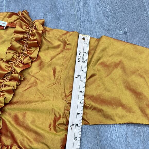 Richard K Tsao Womens Size ? Hand Woven Thai Silk Gold Belaro Ruffle Jacket - Picture 14 of 14